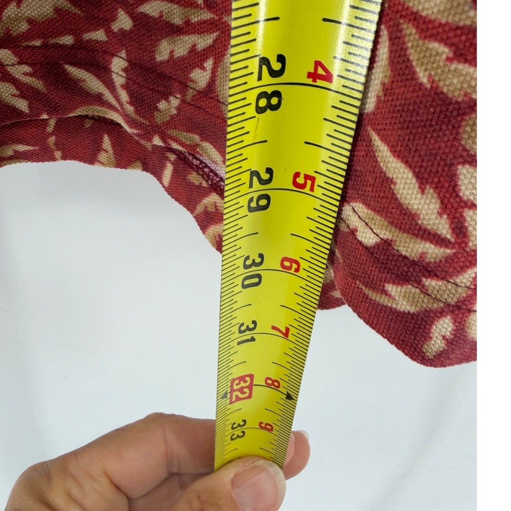 LL Bean Mens XXL Tall Palm Tree Print Short Sleeve Button Down Shirt‎ Burgundy - Picture 6 of 8